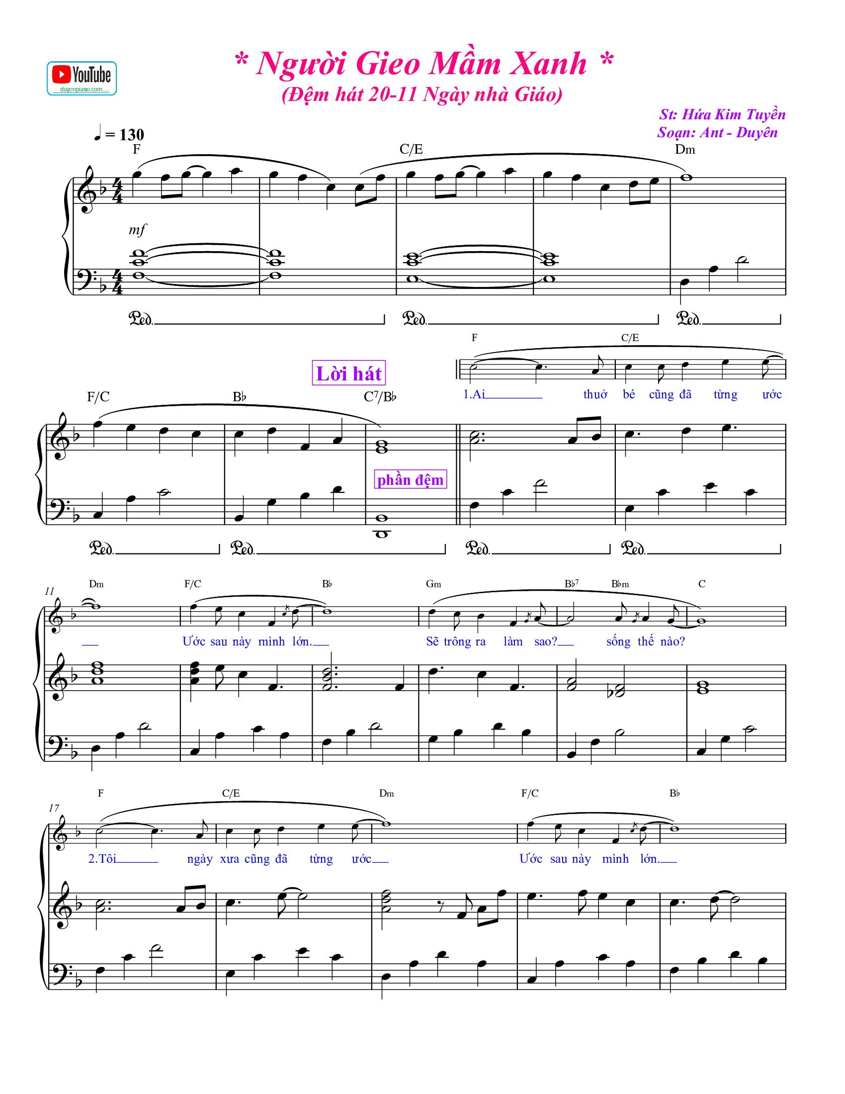 Người gieo mầm xanh - sheet pdf