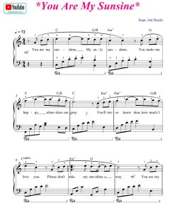 You are my sunshine - free sheet piano