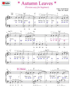 Autumn Leaves - Sheet for beginner pdf