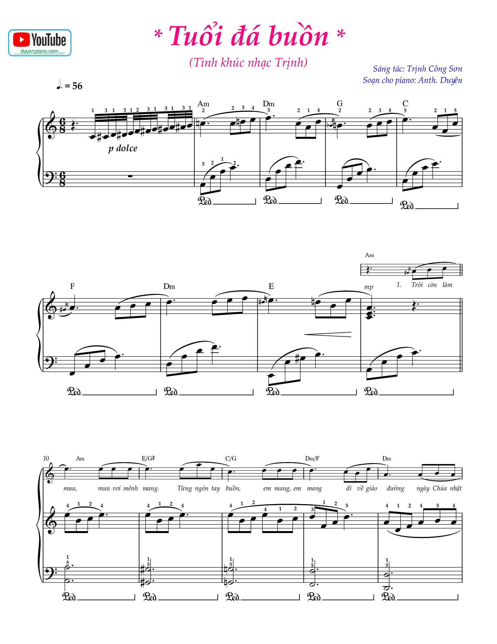 Tuổi đá buồn đệm hát slow rook 6/8