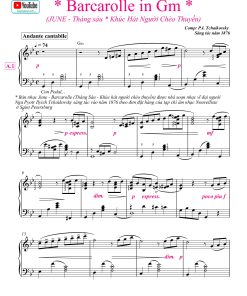"June - Barcarolle" (Tháng Sáu - Khúc hát người chèo thuyền) sheet pdf