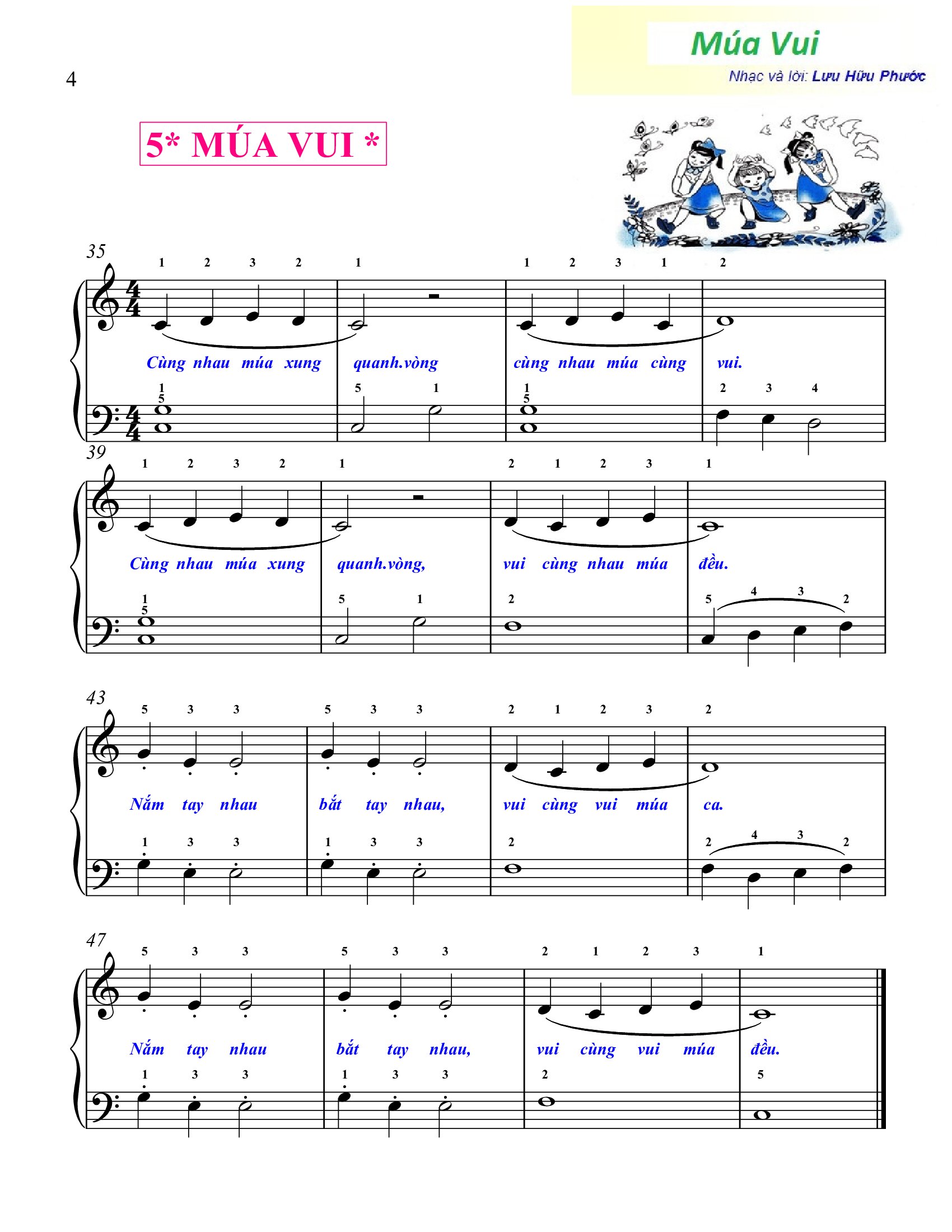 Múa Vui sheet pdf for beginner