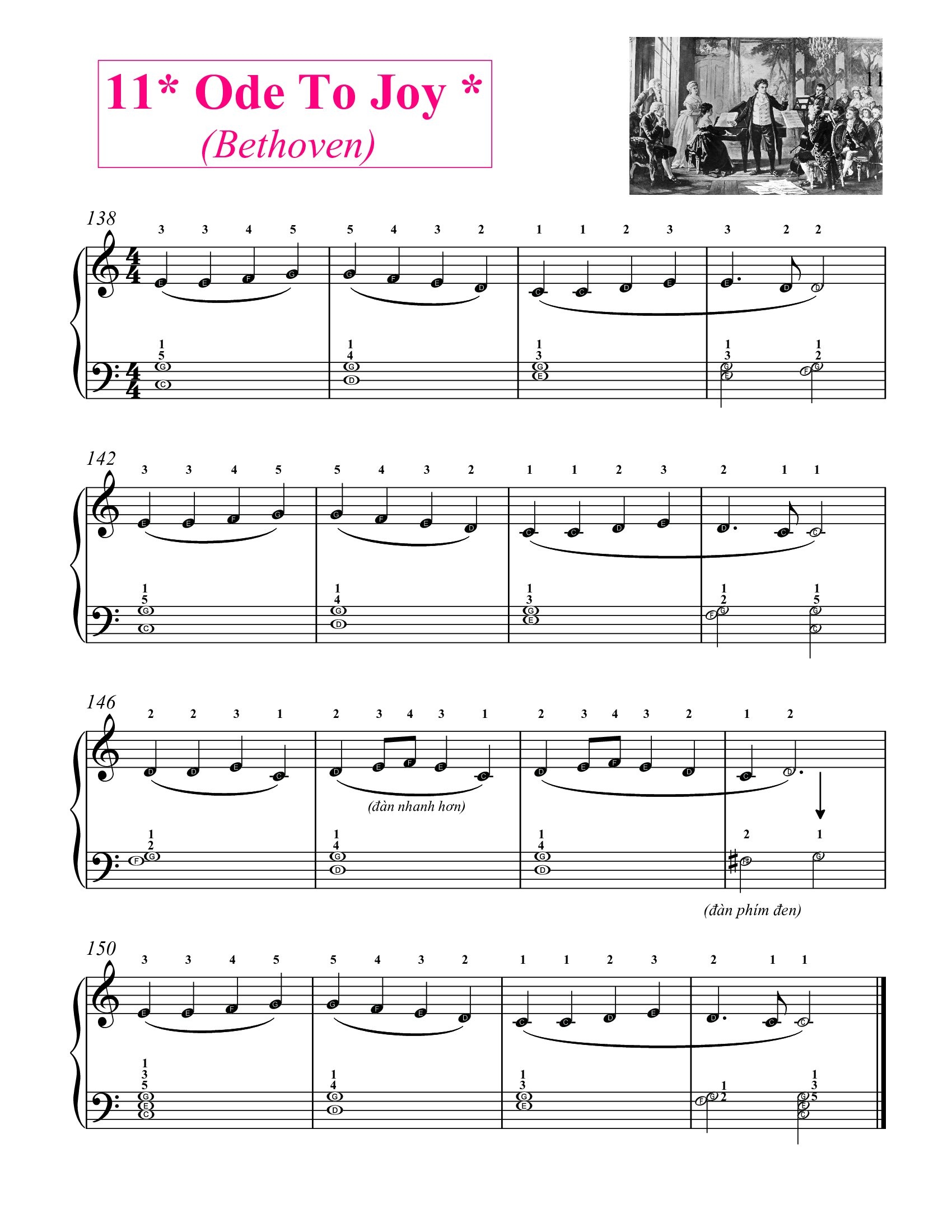 Ode to Joy pdf for beginner