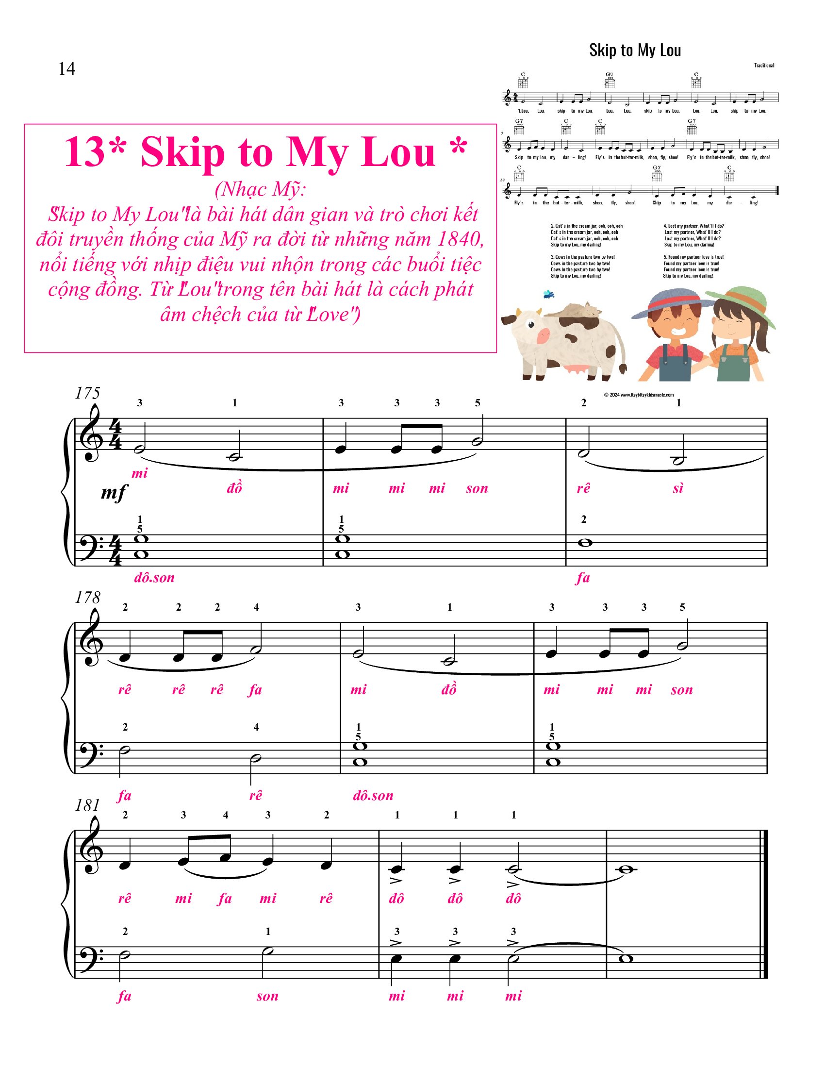 Skip to My Lou - sheet pdf for beginner