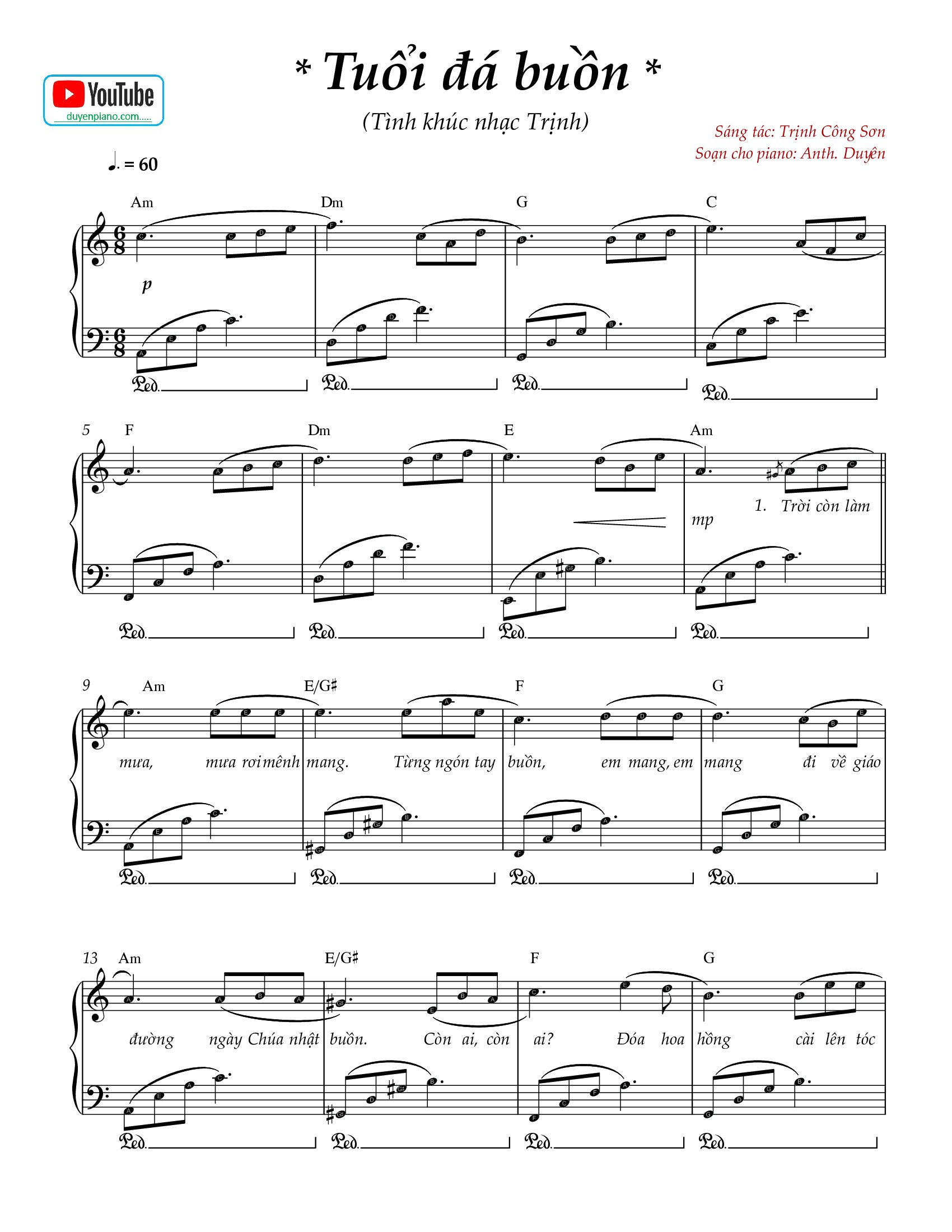 Tuổi đá buồn - sheet pdf